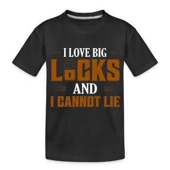 J’aime les grandes serrures et je ne peux pas mentir Serrures de Lockpicker - T-shirt bio Premium Enfant - noir - Devant