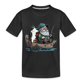 Fishermans Relax - Kids' Premium Organic T-Shirt - black - Front