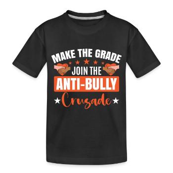 Gemeinsam gegen Mobbing-Bekleidung - Kinder Premium Bio T-Shirt - Schwarz - Vorne