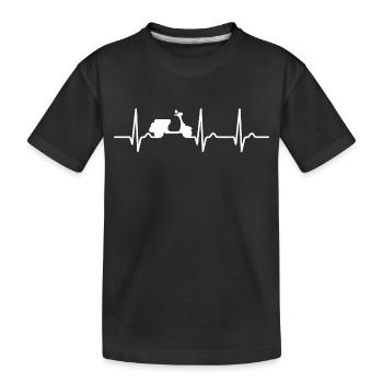 EKG Kurve - Herzkurve - Motorroller - Kinder Premium Bio T-Shirt - Schwarz - Vorne
