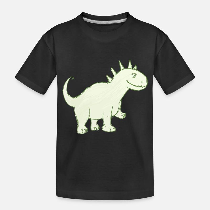 Freundlicher Dinosaurier - Kinder Premium Bio T-Shirt - Schwarz