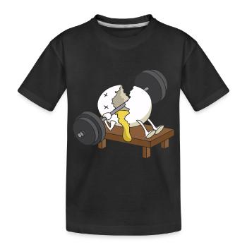Zerquetschte Eier heben Workout - Kinder Premium Bio T-Shirt - Schwarz - Vorne