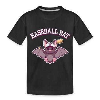 Funny Baseball Bat Pun - Kids' Premium Organic T-Shirt - black - Front
