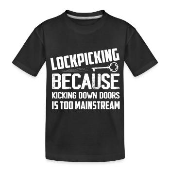 Crochetage de serrure parce que serrurier des portes - T-shirt bio Premium Enfant - noir - Devant