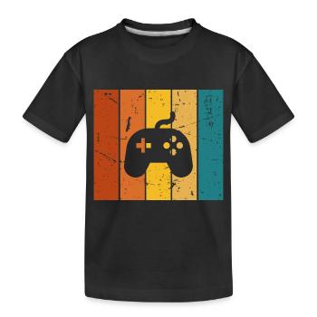 Vintage gift console - Kids' Premium Organic T-Shirt - black - Front