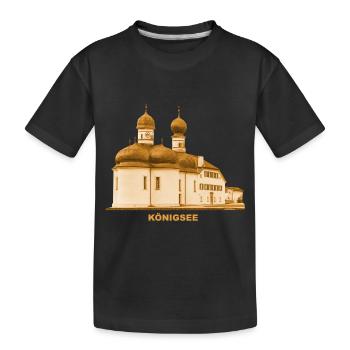 Königsee Church Berchtesgaden Bavaria Schönau - Kids' Premium Organic T-Shirt - black - Front