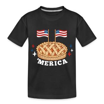 Amerikanische Flagge USA Apfelkuchen Merica 4. - Kinder Premium Bio T-Shirt - Schwarz - Vorne