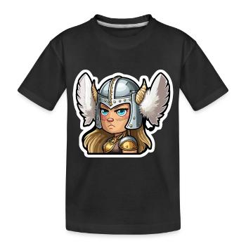 Astrid l’audacieuse : Cartoon Valkyrie Astrid - T-shirt bio Premium Enfant - noir - Devant