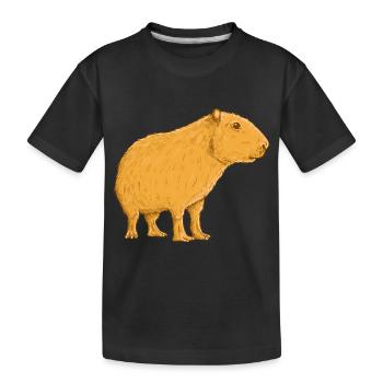 Capybara Pet - Kids' Premium Organic T-Shirt - black - Front