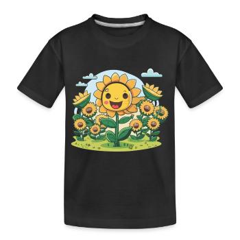 Champs ensoleillés - T-shirt bio Premium Enfant - noir - Devant