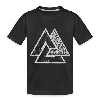 Wikinger-Symbole - Kinder Premium Bio T-Shirt - Schwarz - Vorne