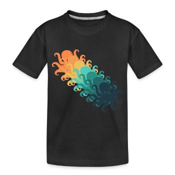 Vintage-Oktopus - Kinder Premium Bio T-Shirt - Schwarz - Vorne