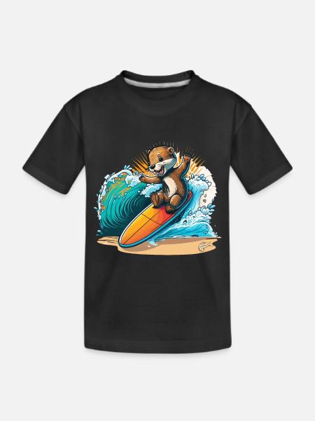 Surfs Up Otter - T-shirt bio Premium Enfant - noir