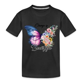 Le changement est beau, Schmetterling, Wandel - T-shirt bio Premium Enfant - noir - Devant