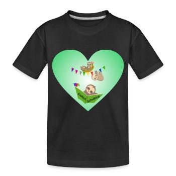 Schulkind Herz süsse Faultiere - Kinder Premium Bio T-Shirt - Schwarz - Vorne