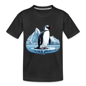 Pinguine, die Bewohner der Antarktis - Kinder Premium Bio T-Shirt - Schwarz - Vorne