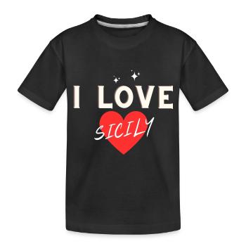 I LOVE SICILY - Kids' Premium Organic T-Shirt - black - Front