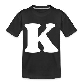 Letter k - Kids' Premium Organic T-Shirt - black - Front