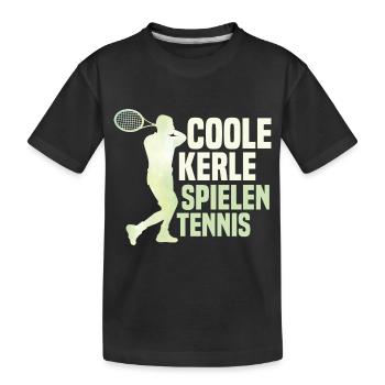 Coole Kerle spielen Tennis Tennisschläger Spieler - Kinder Premium Bio T-Shirt - Schwarz - Vorne