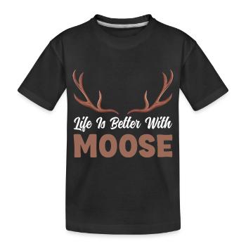 Mit Elch ist das Leben besser! Lustig Elch Spruch - Kinder Premium Bio T-Shirt - Schwarz - Vorne