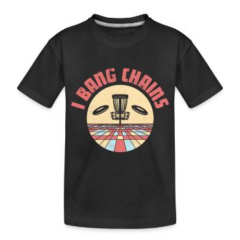I Bang Chains Disc Golf Frisbee - Kinder Premium Bio T-Shirt - Schwarz - Vorne