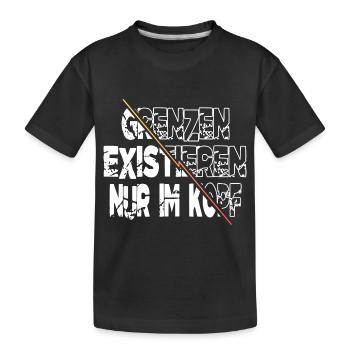 geschenkidee männchen humor geburtstag board - Kinder Premium Bio T-Shirt - Schwarz - Vorne