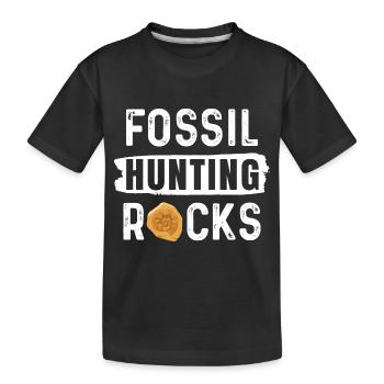 Fossilienjagd Felsen - Kinder Premium Bio T-Shirt - Schwarz - Vorne