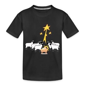 Christ Child in the Manger - Christmas - Kids' Premium Organic T-Shirt - black - Front