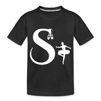 Ballerina-Brief - Kinder Premium Bio T-Shirt - Schwarz - Vorne