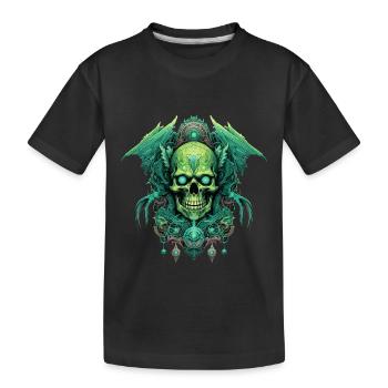 skull skull skeleton darkness gloomy - Kids' Premium Organic T-Shirt - black - Front