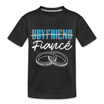 copain, partenaire, fiancé, cadeau, fiançailles - T-shirt bio Premium Enfant - noir - Devant