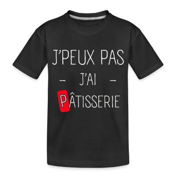 J'peux pas j'ai Pâtisserie - T-shirt bio Premium Enfant - noir - Devant