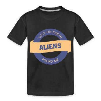 Perdu sur Terre, des extraterrestres m’ont retrouvé - T-shirt bio Premium Enfant - noir - Devant
