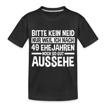 Ehe Zederne Hochzeit Seit 49 Jahren Verheiratet Ho - Kinder Premium Bio T-Shirt - Schwarz - Vorne