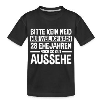 Ehe Nelkenhochzeit 28 Jahre Verheiratet Hochzeitst - Kinder Premium Bio T-Shirt - Schwarz - Vorne