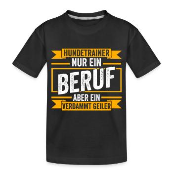 Hundetraining Hund Hundeschule Hundetrainer - Kinder Premium Bio T-Shirt - Schwarz - Vorne