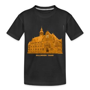 Dillingen Rathaus Saar Saarlouis Saarland - Kinder Premium Bio T-Shirt - Schwarz - Vorne