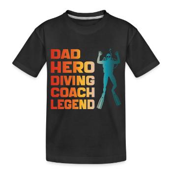 Dad Hero Diving Coach Legend Funny Diving Dad 2024 - T-shirt bio Premium Enfant - noir - Devant