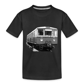 S-Bahn Berlin Triebwagen Eisenbahn Oldtimer - Kinder Premium Bio T-Shirt - Schwarz - Vorne