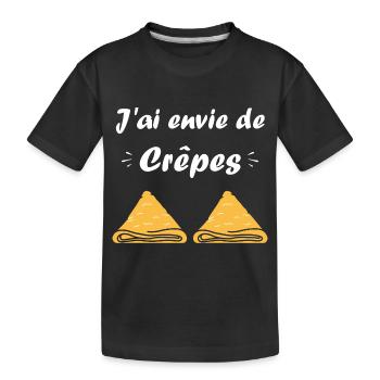 Crêpes Bretagne humour crêpe - T-shirt bio Premium Enfant - noir - Devant