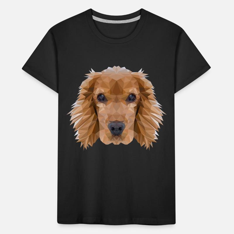 Cocker Spaniel Hund Polygondesign Kinder Premium Bio T-Shirt