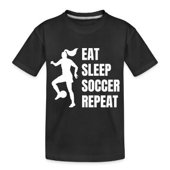 Fußballmannschaft Fußballdesign Fußballspieler - Kinder Premium Bio T-Shirt - Schwarz - Vorne