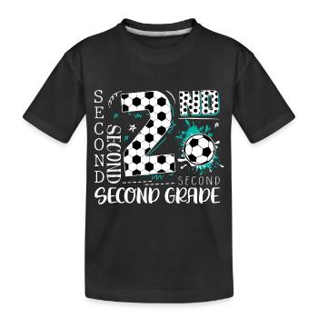 2. Klasse Fußball - Kinder Premium Bio T-Shirt - Schwarz - Vorne