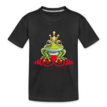 Grenouille Prince Baiser Roi - T-shirt bio Premium Enfant - noir - Devant