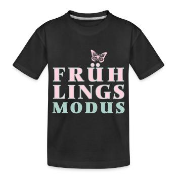 Spring Mode - Spring is here! - Kids' Premium Organic T-Shirt - black - Front