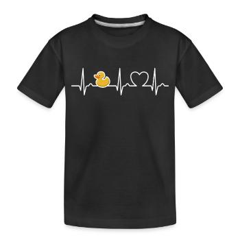 EKG Kurve - Herzkurve - Puls - Gummi Ente - Kinder Premium Bio T-Shirt - Schwarz - Vorne