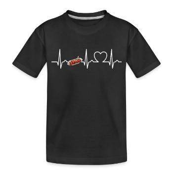 Heart Curve Currywurst - Fast Food - Cult - Kids' Premium Organic T-Shirt - black - Front