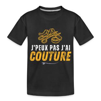 I can't sew - Kids' Premium Organic T-Shirt - black - Front
