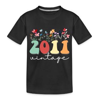 13 ans vintage 2011 13e anniversaire de filles sauvage - T-shirt bio Premium Enfant - noir - Devant