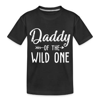 Daddy of the wild one daughter matching family - Kids' Premium Organic T-Shirt - black - Front